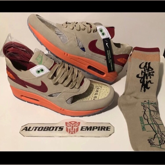 NEW 2021 NIKE AIR MAX 1 ONE CLOT KISS OF DEATH 10.5 + CUSTOM SOCKS Sb Patta Kb x main image 6